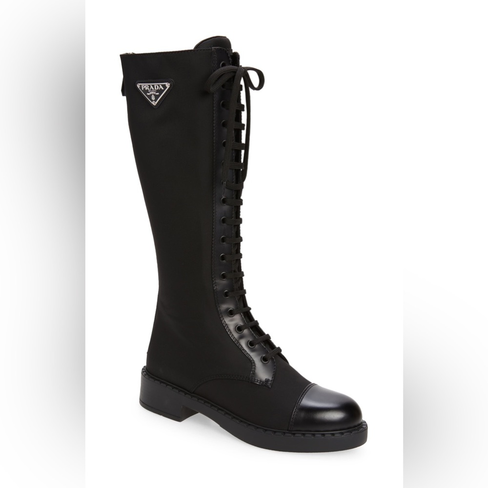 Prada Chocolate Lace-Up Boots